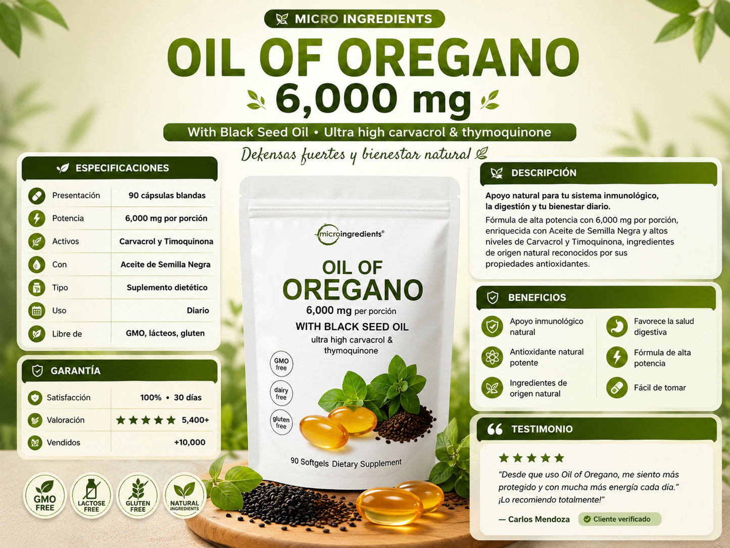🌿 Aceite de Orégano Natural para tu Bienestar